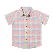 Newport Woven Shirt - Pink and Blue Plaid