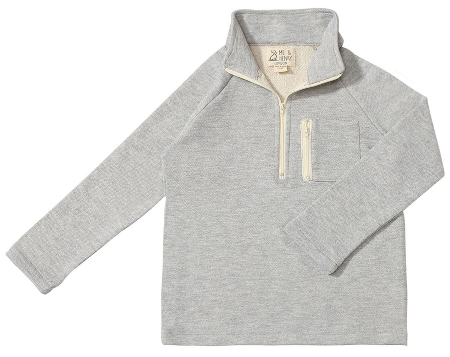Picket Zip Up Top - Heathered Grey