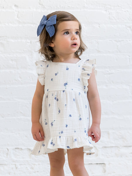 Organic Jane Muslin Dress - Elena Floral/Lilla