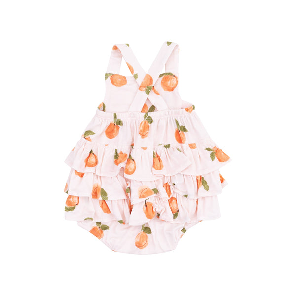 Ruffle Sunsuit - Watercolor Peaches