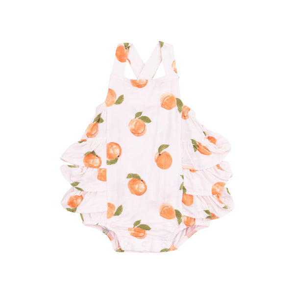 Ruffle Sunsuit - Watercolor Peaches