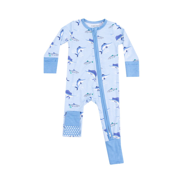 Bamboo Zipper Romper - Deep Sea Fishing
