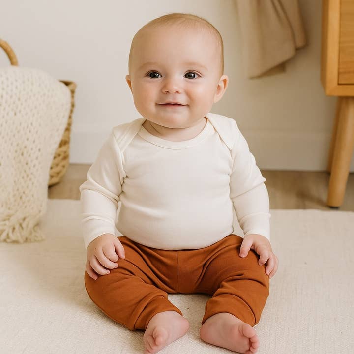 Organic Cotton Cuffed Pants - Cinnamon