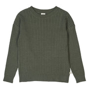 Knit Cable Sweater - Deep Green
