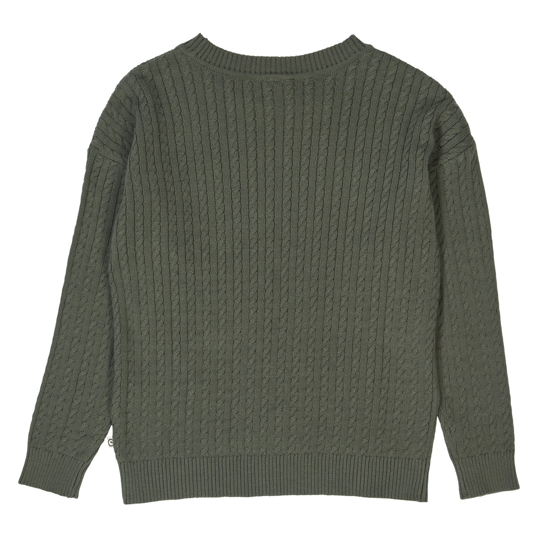 Knit Cable Sweater - Deep Green