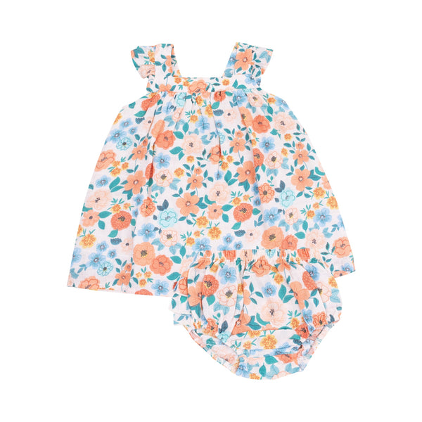 Sundress and Diaper Cover - Flower Cart