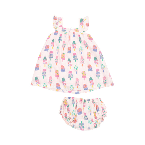 Sundress and Diaper Cover - Floral Popsicles