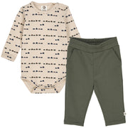 Train Printed Bodysuit & Pant Set