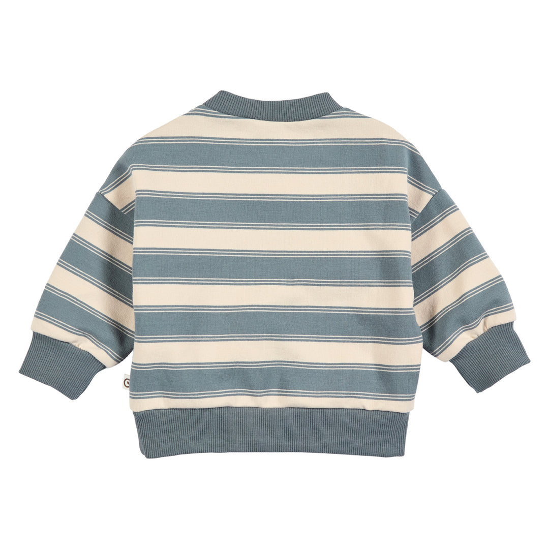 Stripe Sweatshirt Baby - Oak/Stormy Blue