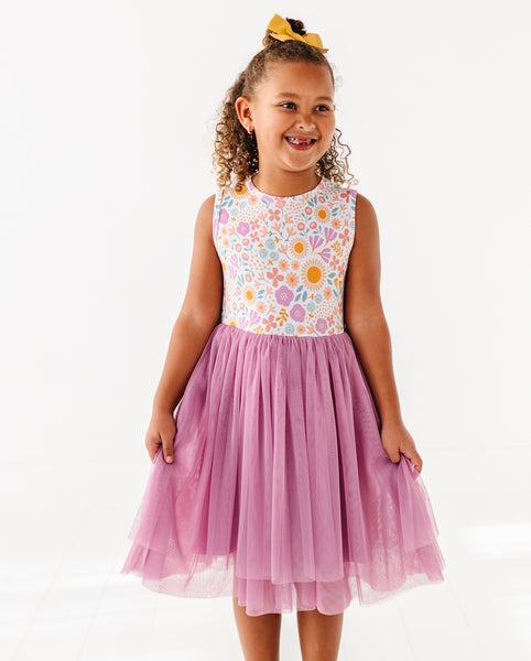 Bamboo + Tulle Dress - Spring Floral Daisy