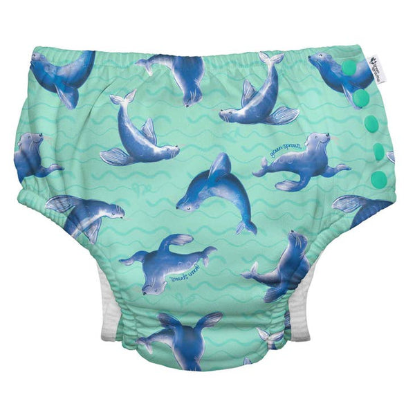 Eco Snap Swim Diaper - Seafoam Sea Lions