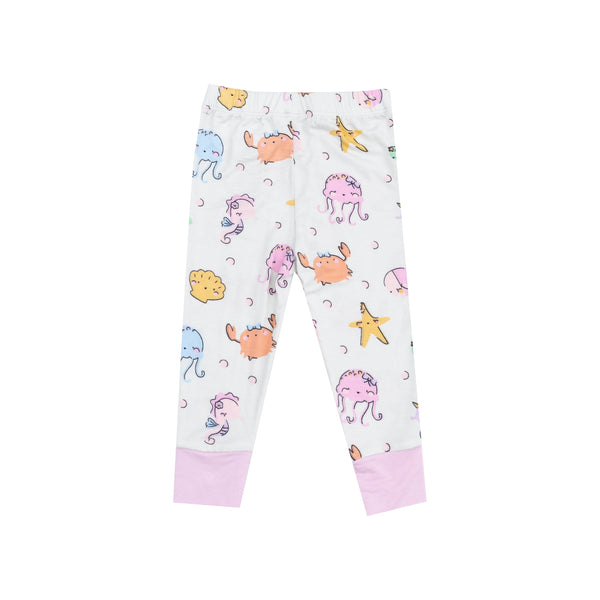 Short Sleeve Bamboo Loungewear Set - Cutie Sea Creatures