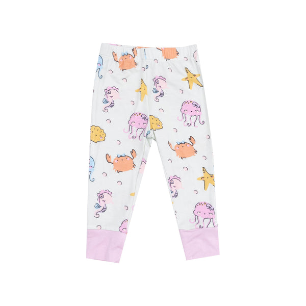 Short Sleeve Bamboo Loungewear Set - Cutie Sea Creatures