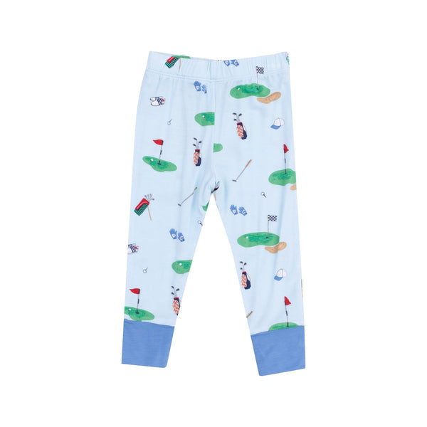 Short Sleeve Bamboo Loungewear Set - Golf Things Blue