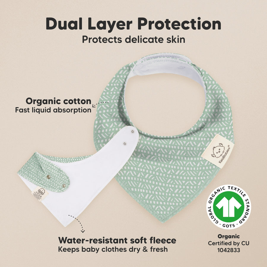 Organic Cotton Bandana Bibs - Nordic
