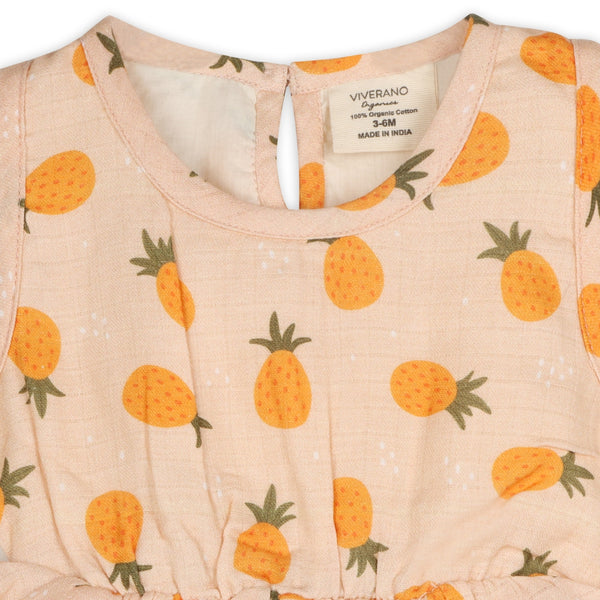 Short Baby Romper - Pineapple Ruffle