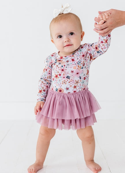 Baby Tulle Skirted Bodysuit - Blossom