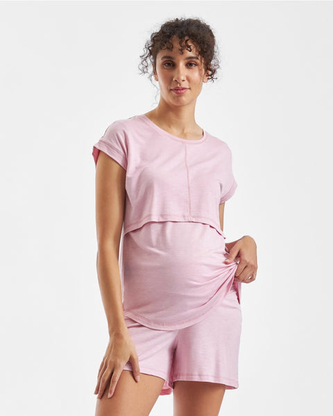 Dreamy Nursing Tee - Dusty Pink