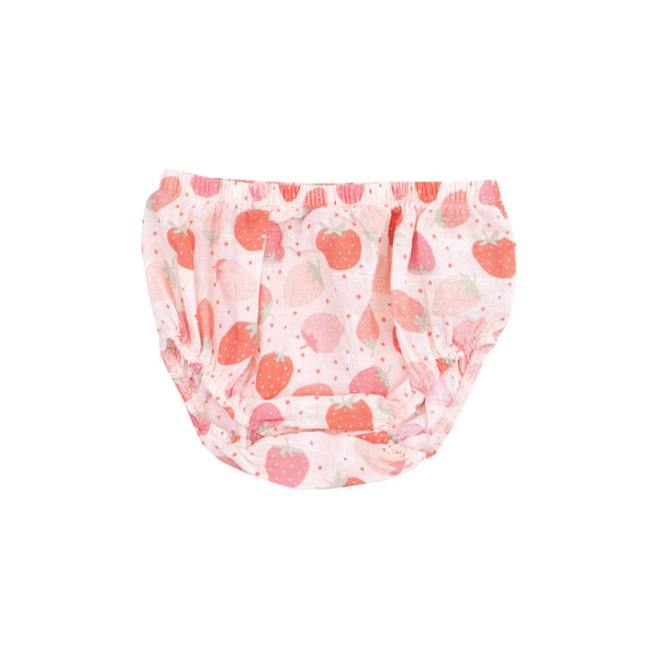 Smocked Ruffle Sundress and Diaper Cover - Strawberry Bliss