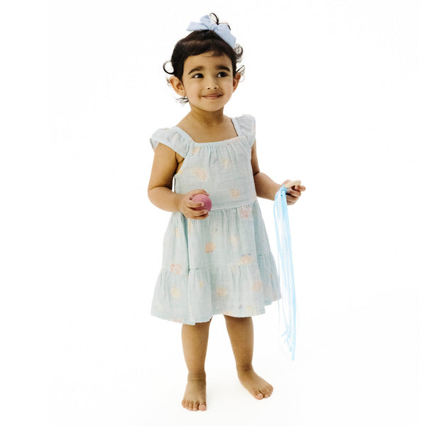 Twirly Sundress and Diaper Cover - Pretty Seashells