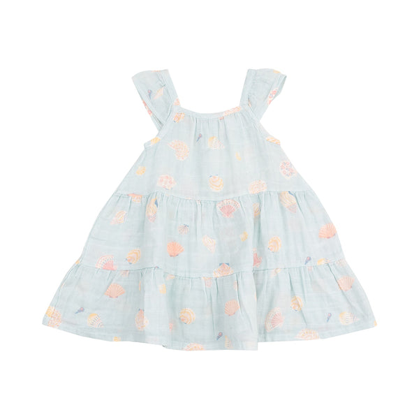 Twirly Sundress and Diaper Cover - Pretty Seashells