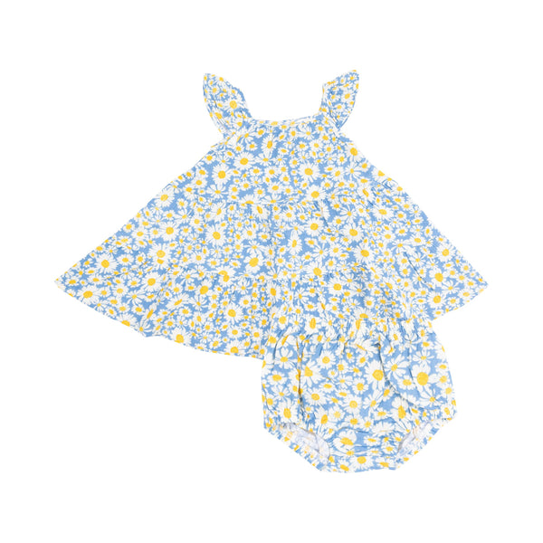 Twirly Sundress and Diaper Cover - Shasta Daisy