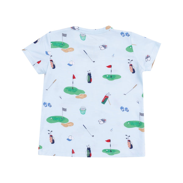 Crew Neck Tee and Short - Golf Things Blue