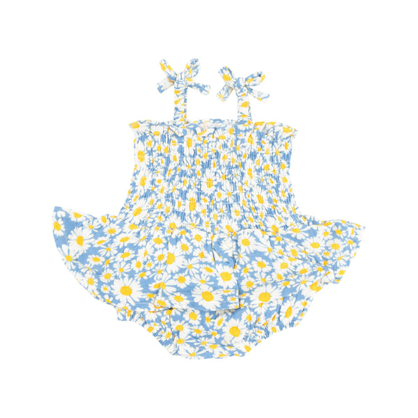 Smocked Bubble with Skirt - Shasta Daisy