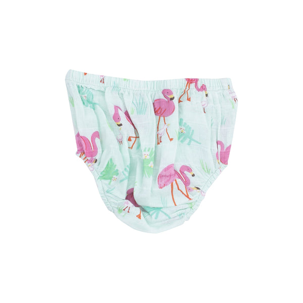 Tie Strap Smocked Sundress and Diaper Cover - Flamingos