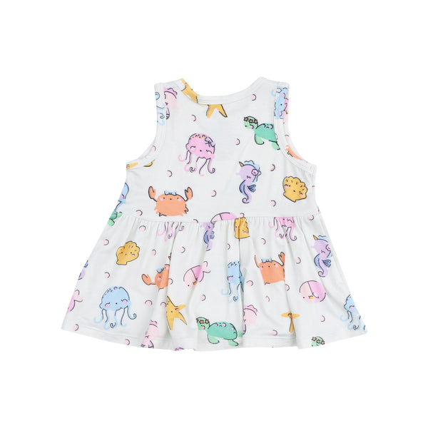 Peplum Tank and Bike Short - Cutie Sea Creatures