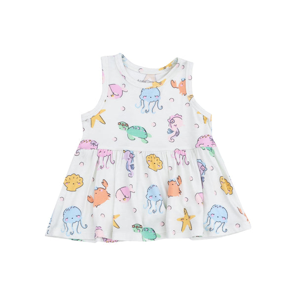Peplum Tank and Bike Short - Cutie Sea Creatures