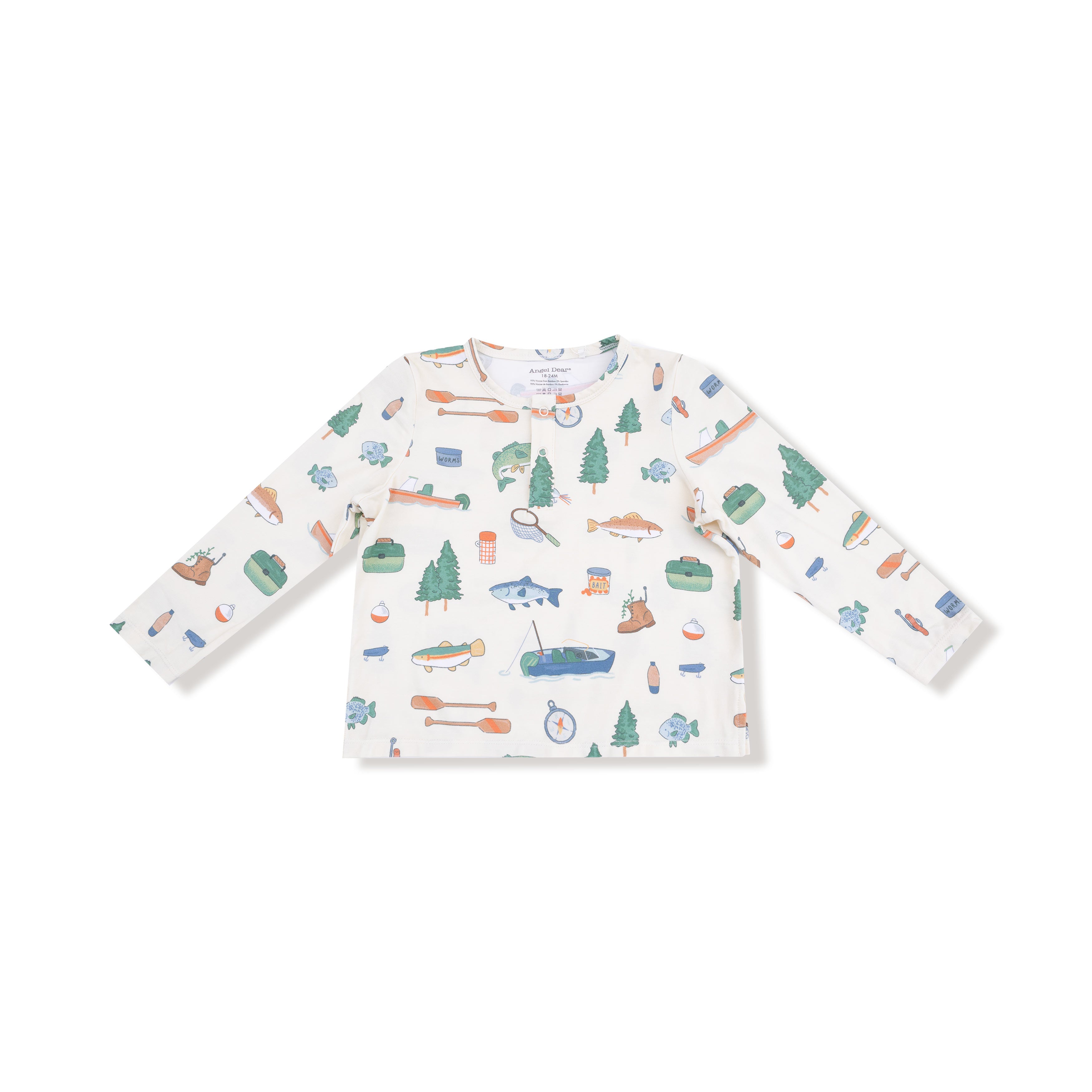 Long Sleeve Henley with Waffle Jogger - Fishing Things