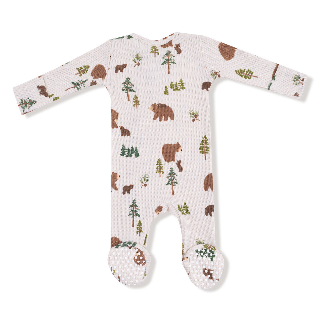 Bamboo Zipper Footie - Sweet Brown Bears