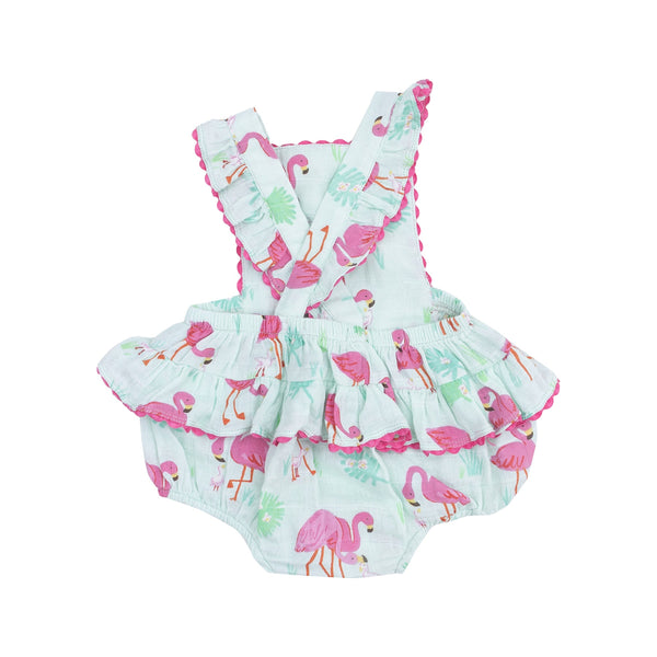 Ruffle Ric-Rac Sunsuit - Flamingos