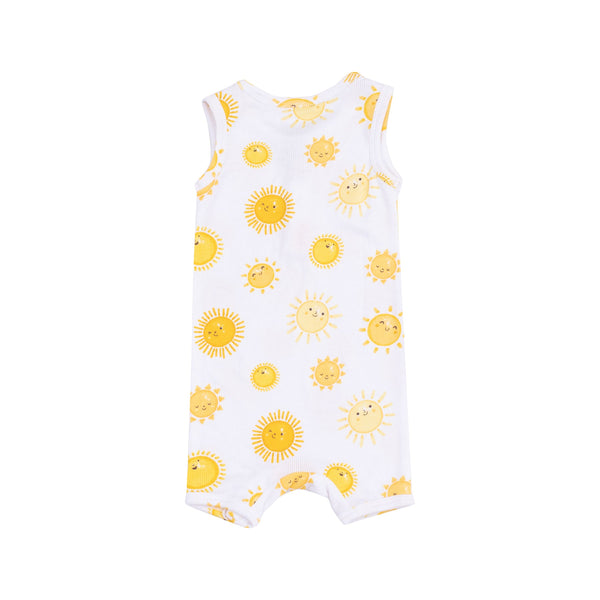 Ribbed Sleeveless Shortie Romper - Happy Suns