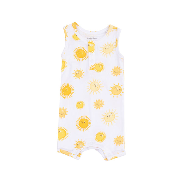 Ribbed Sleeveless Shortie Romper - Happy Suns
