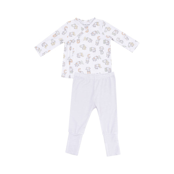 Take Me Home Set with Roll Over Cuff Pant - Vintage Elephant ABC