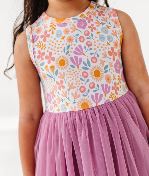 Bamboo + Tulle Dress - Spring Floral Daisy