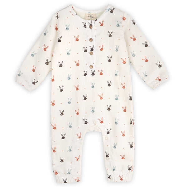 Long Sleeve Baby Jumpsuit - Mini Bunnies