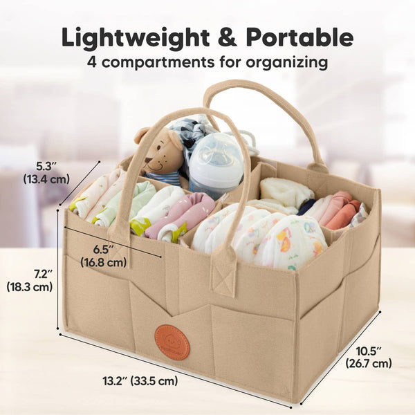 Diaper Caddy Organizer - Taupe