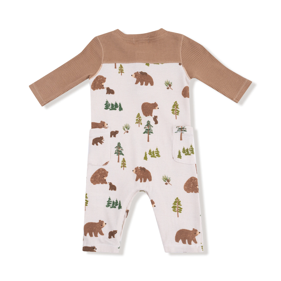 Romper with Contrast Sleeve - Sweet Brown Bears