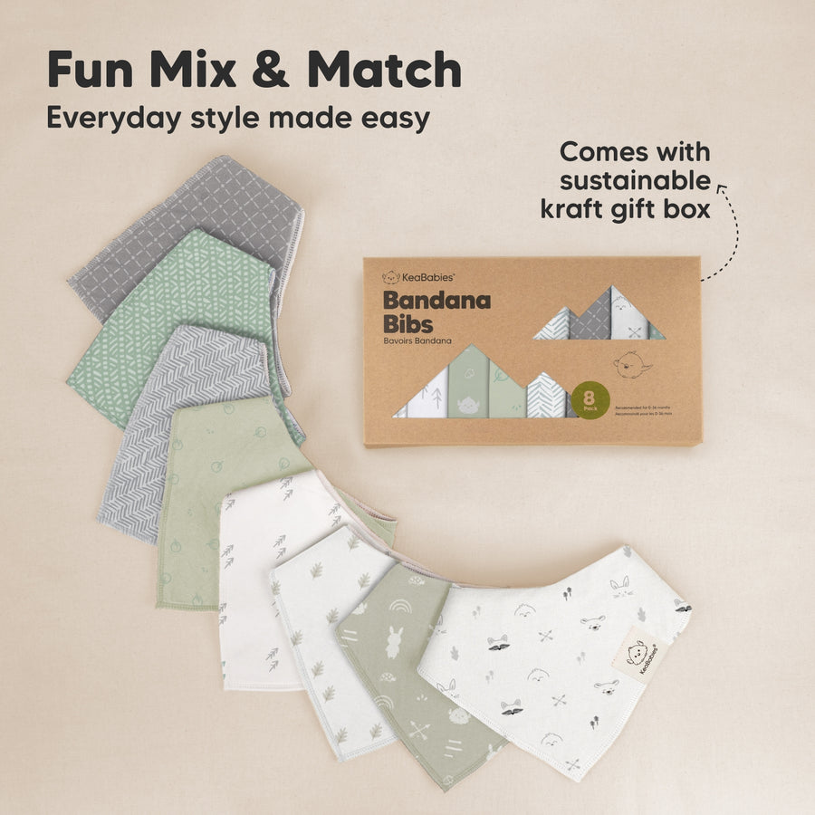 Organic Cotton Bandana Bibs - Nordic