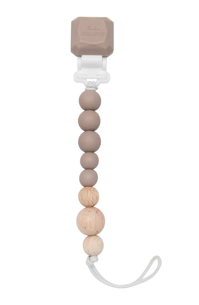 Color Pop Silicone and Wood Pacifier Clip - Various