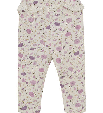 Leggings - Eggnog/Pink Floral