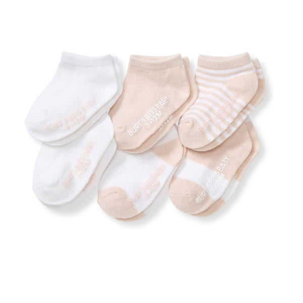 6 Pack Organic Cotton Ankle Socks - Ranunculus