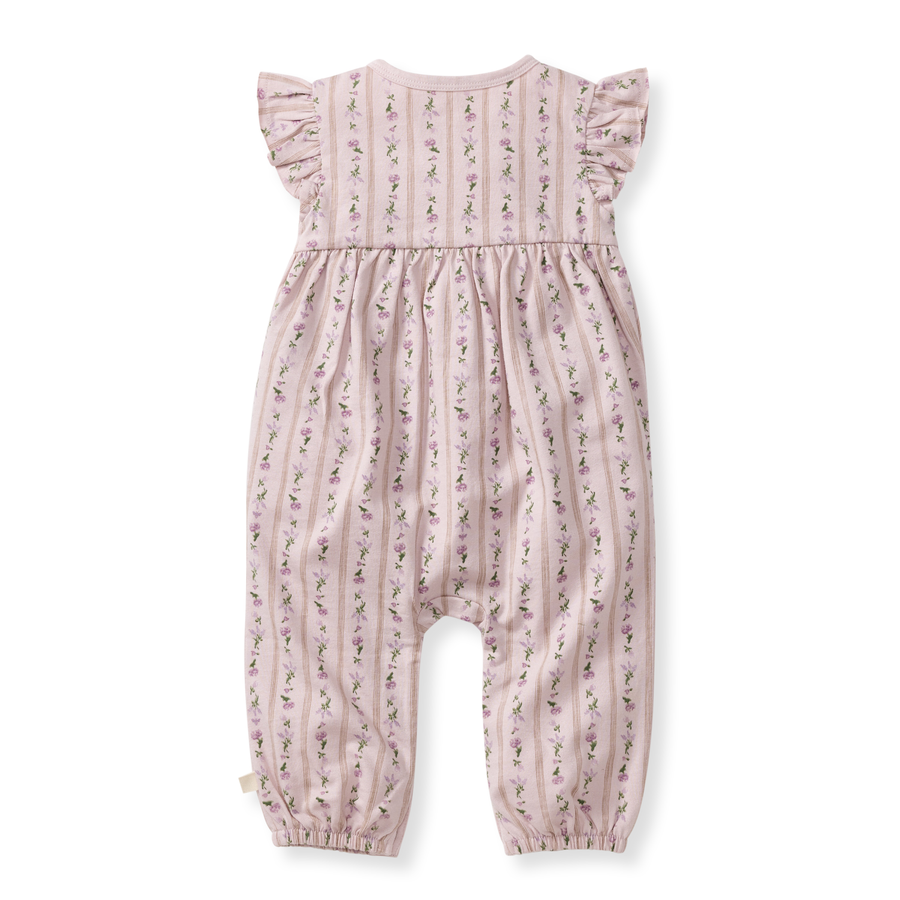 Farmhouse Floral Jumpsuit - Soft Violet