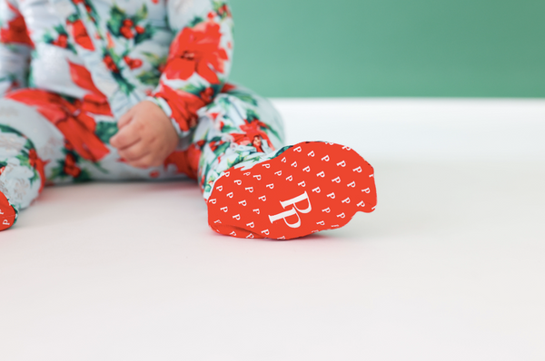 Ruffled Zippered Footie - Winter Lily
