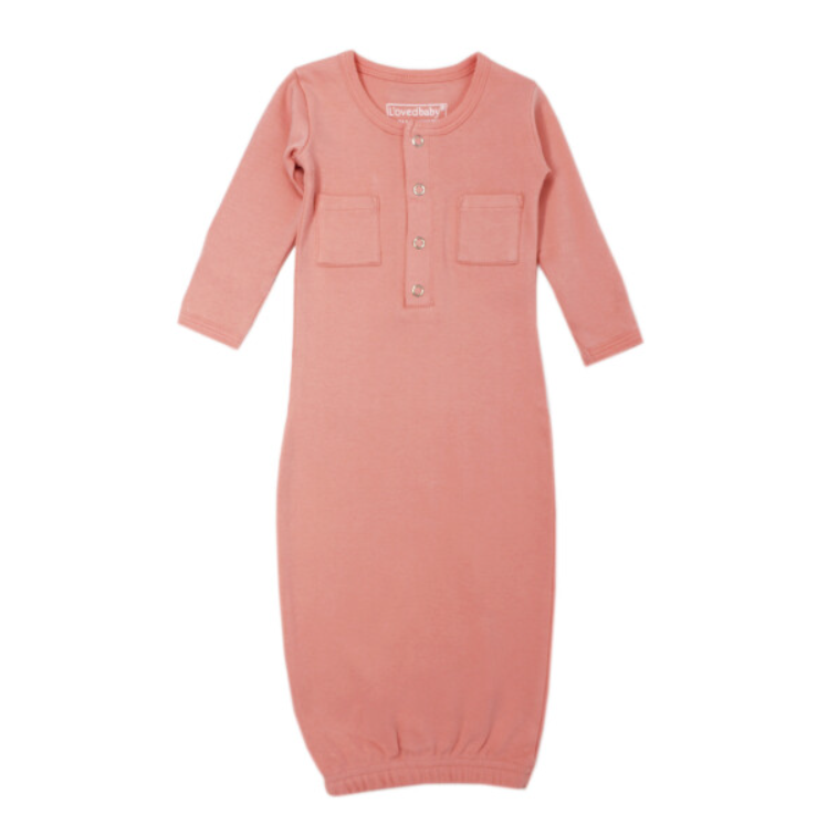 Preemie/Newborn Organic Cotton Gown - Various Colors