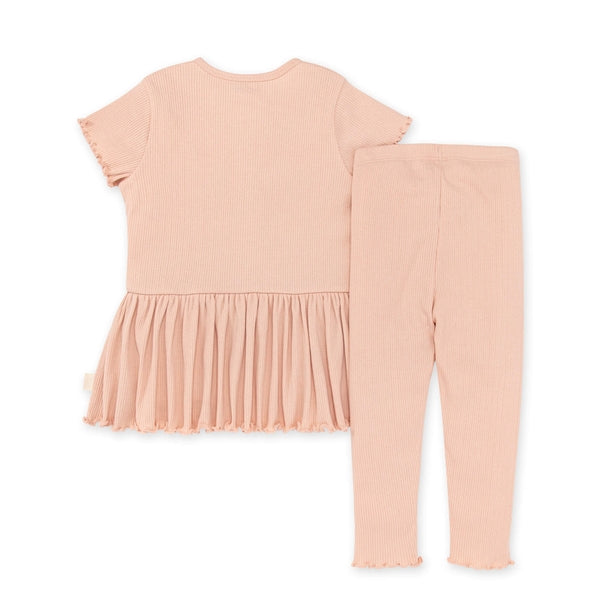 Organic Ribbed Tunic & Capri Legging Set - Pink Sand – Green Bean Baby  Boutique