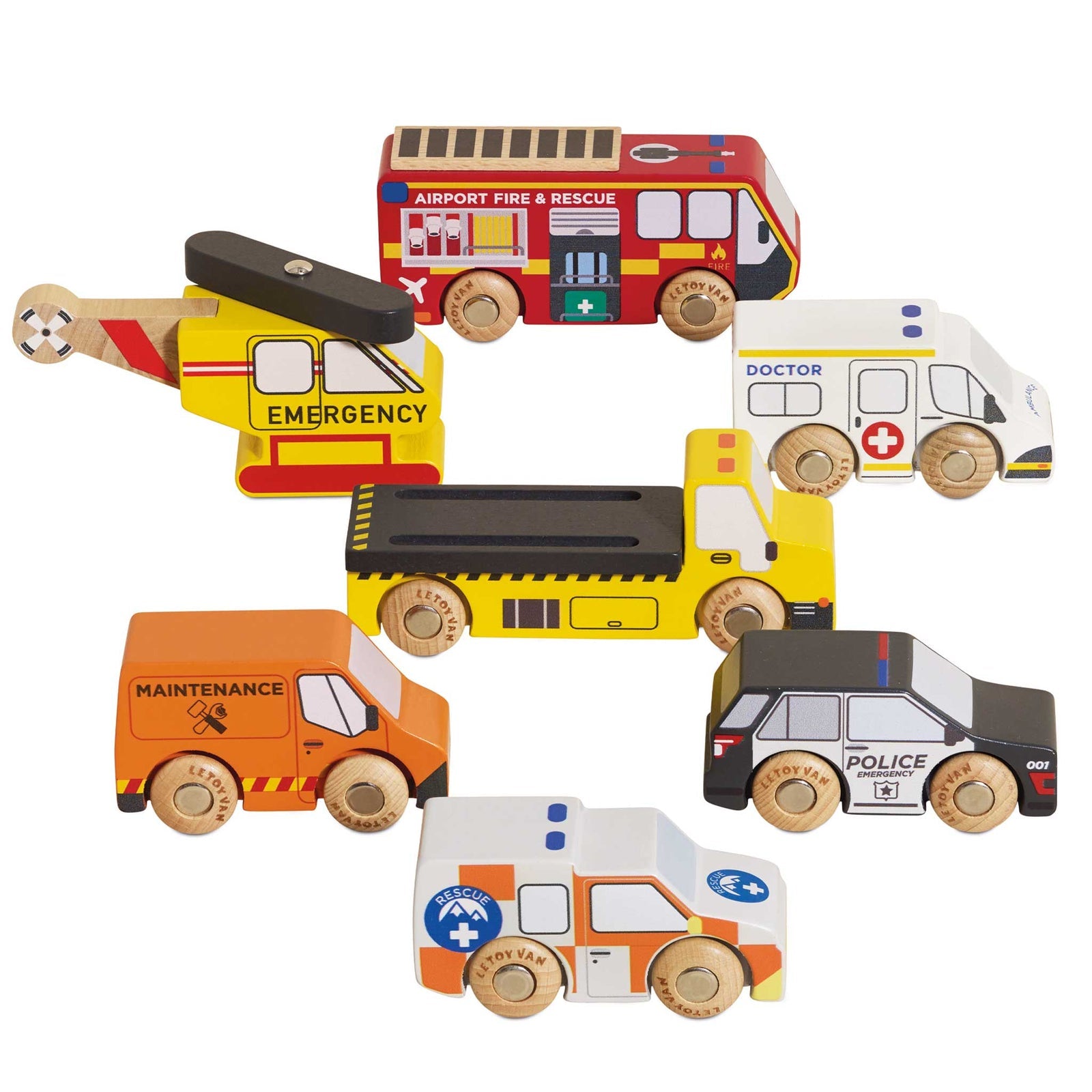 Emergency Helicopter & Rescue Cars Set